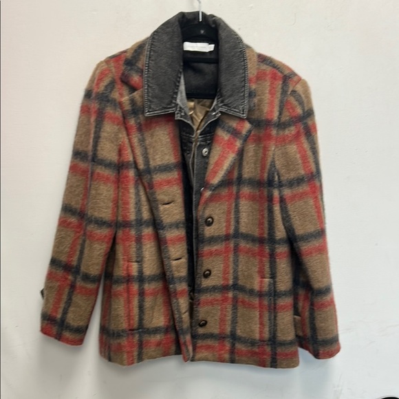 JONATHAN SIMKHAI Grace Blazer in Camel, Red, & Black - Picture 2 of 10